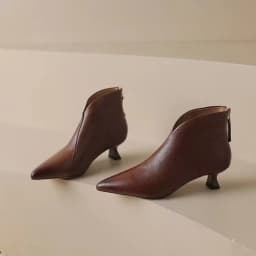 Autumn Winter Pointed Toe Women Ankle Boots Fashion Elegant Zippers Short Booties Vintage Ladies Square Heels Casual Shoes