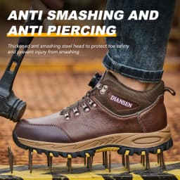 Rotary Button New Safety Shoes Men Work Shoes Indestructible Steel Toe Sneakers Waterproof Construction Shoes Wear Resistant