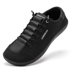HOBIBEAR Wide Toe Barefoot Shoes for Unisex Minimalist Canvas Sneakers Lightweight Adjustable Slip On Walking Shoes