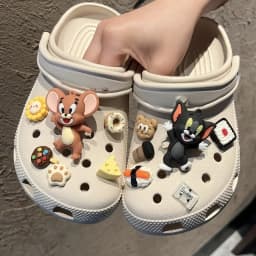 12Pcs/set Tom and Jerry set Anime Character for Cute Cartoon Shoe Charms Decoration Accessories for Classic Clog Festival Gifts