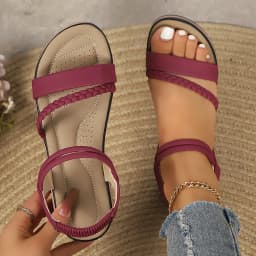 Women's Platform Sandals Casual Summer Slip on Comfort Daily Walking Beach Shoes Lightweight Open Toe Slingback Flat Sandals