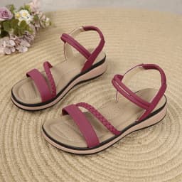 Women's Platform Sandals Casual Summer Slip on Comfort Daily Walking Beach Shoes Lightweight Open Toe Slingback Flat Sandals