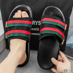 Men's summer classic one-piece slippers lightweight and fashionable satin casual sandals comfortable indoor and outdoor slippers