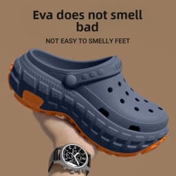 2026 New Thick soled perforated shoes for men's summer new trend slip resistant wear-resistant and odorless sandals for driving