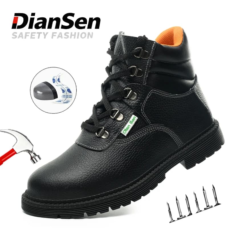 Work Waterproof Boots Steel Toe Men's Safety Shoes Anti-piercing Work Shoes Anti-smash Indestructible Footwear Safety Boots