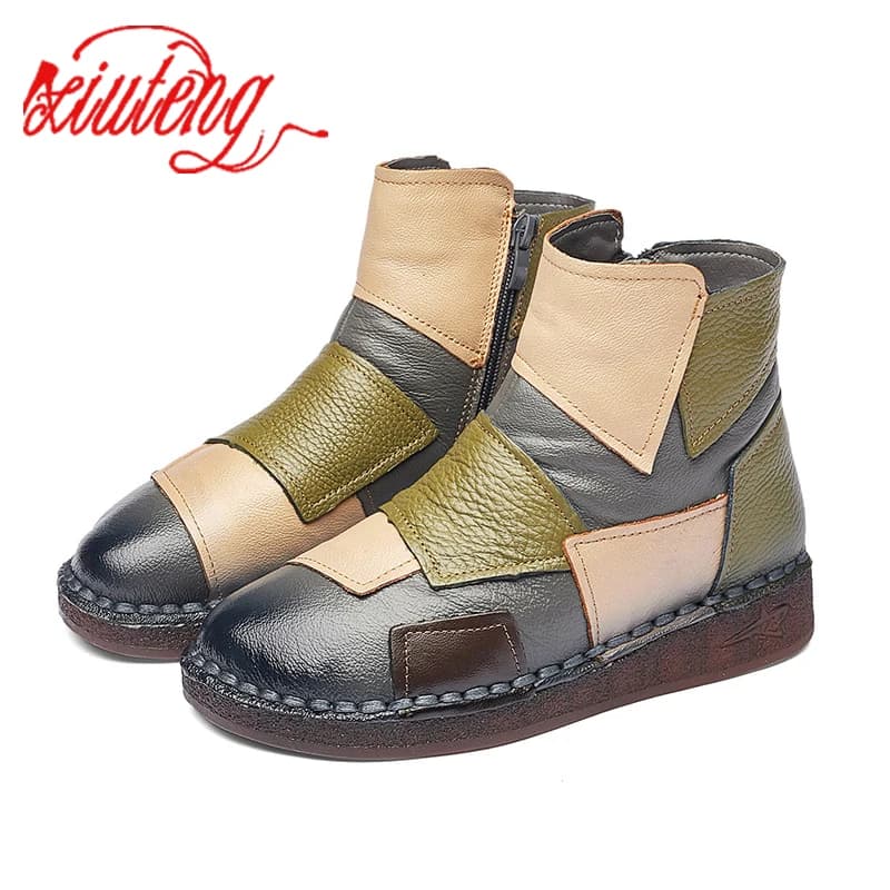 Xiuteng Women's Winter Boots 2022 Genuine Leather Boots Women's Winter Boots Female Shoe Boots On Flat Sole Botas Mujer