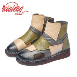 Xiuteng Women's Winter Boots 2022 Genuine Leather Boots Women's Winter Boots Female Shoe Boots On Flat Sole Botas Mujer