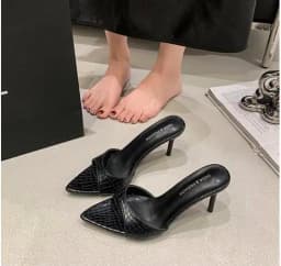 Thin High Heel Summer Women Slippers Fashion Pointed Toe Dress Slides Ladies Sexy Stripper Party Mule Shoes Zapatos Mujer