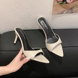 Thin High Heel Summer Women Slippers Fashion Pointed Toe Dress Slides Ladies Sexy Stripper Party Mule Shoes Zapatos Mujer
