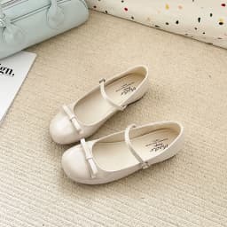 Spring Wine Red Women Mary Jane Shoes Shallow Ladies Casual Butterfly-knot Shoes Eelgant Dress Leather Shoes