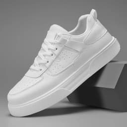 Men's Casual Skate Shoes Black White Color Block Breathable Low Top Platform Sneakers