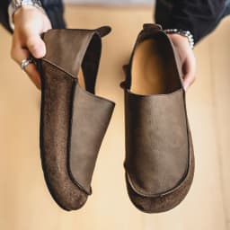 Men's Casual Loafers Fashion Walking Shoes Soft Leather Comfortable Half Slippers Breathable Driving Moccasins Outdoor Lazy Slip