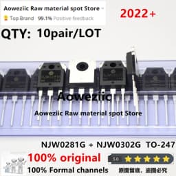 Aoweziic 2022+ 20 PCS = 10pair 100% New Original NJW0281G NJW0302G NJW0281 NJW0302 TO-247 Audio Matching Tube