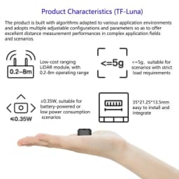 TF-Luna LiDAR Distance Sensor Module Single-Point Micro Ranging 5V UART/I2C for Arduino Pixhawk Drone Robot Obstacle Avoidance