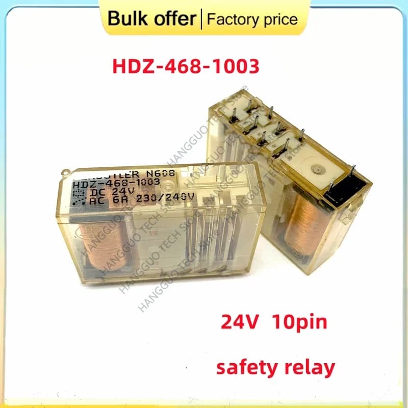 original HDZ-468-1003 24V HDZ-468-1003 10pin HDZ-468 468-1003 DC24V 24V DIP10 24VDC 6A 3 On 1 off safety relay