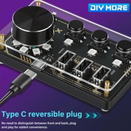 DC 5V Diymore Hub Dm-H1 Hub Docking Station 3 Programmable Keys WS2812B RGB LED Lights Custom Keyboard Desktop Controller Type C