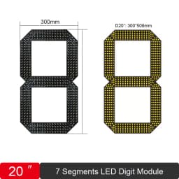 20 Inch Large Number 7 Segment Digital Module for Oil/Gas Price Sign Outdoor Waterproof Module RF Remote Control