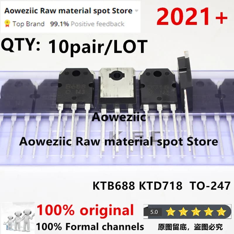 Aoweziic 2021+100% New Imported Original KTB688 KTD718 B688 D718 2SB688 2SD718 TO-247 Power Amplifier Tube 10A 120V 80W