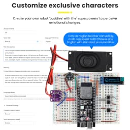 Keyestudio Xiao Zhi AI Chatbot Breadboard DIY Kit For ESP32 S3 N16R8 Control Board DIY Emotional Communication Learning Kit