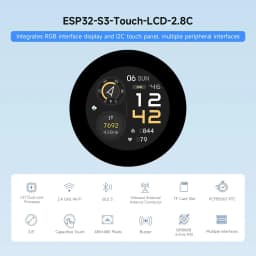Waveshare ESP32-S3 2.8inch IPS Touchscreen Round LCD Development Board 32-bit LX7 Processor ESP32 Display for ArduinoIDE ESP-IDF