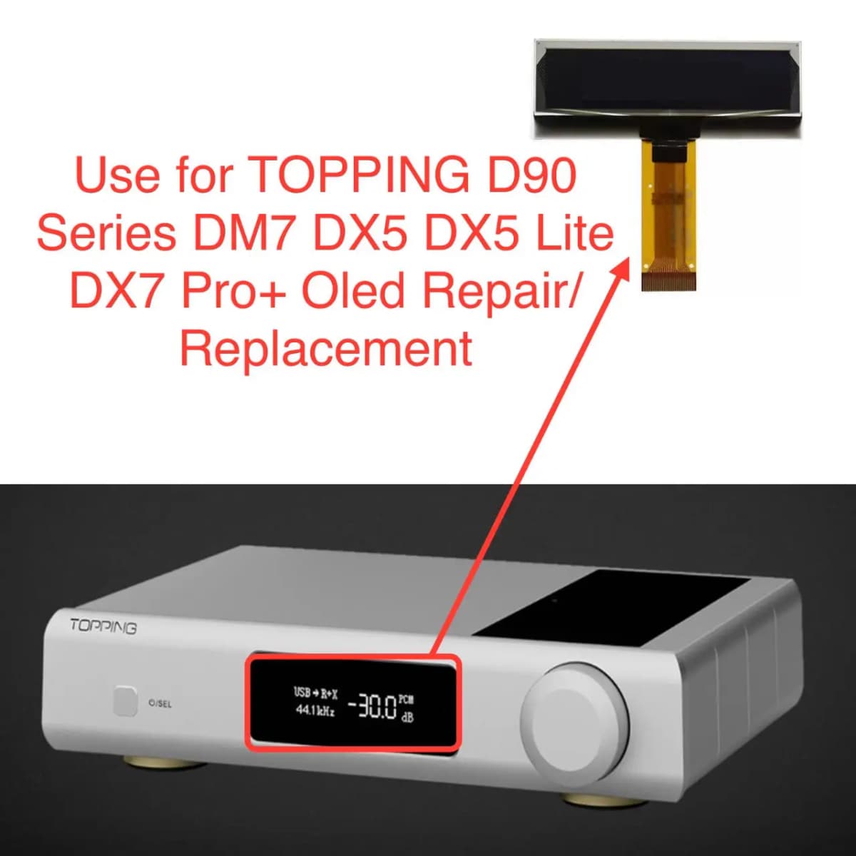 New Original TOPPING D90 Series DM7 DX5 DX5 Lite DX7 Pro+ Screen Oled Lcd Display replacement and repair