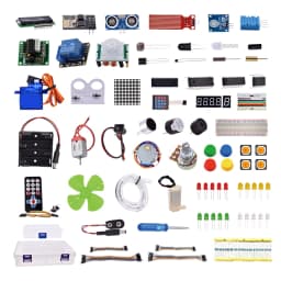 Super Starter kit with wifi module, 130 motor, HC-SR501, 1602, relay, water sensor, HC-sr04, RGB module for Arduino Diy Kit
