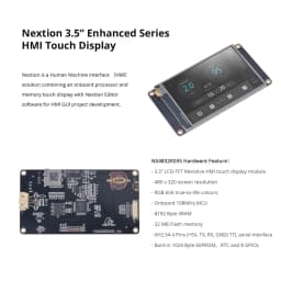 Nextion Enhanced NX4832K035 - Generic 3.5'' 480*320 Built-in RTC / Larger Flash Capacity / Faster MCU Clock HMI Touch Display