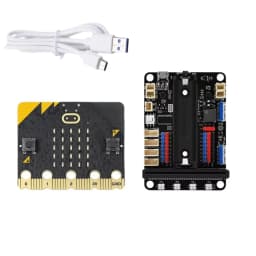 Extension Board for Micro:Bit V2.0 Support 8 Servos and 4 DC Motors with Onboard Infrared Receiver and 4 RGB Full Color Lights