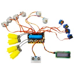 Extension Board for Micro:Bit V2.0 Support 8 Servos and 4 DC Motors with Onboard Infrared Receiver and 4 RGB Full Color Lights