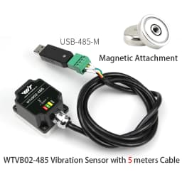 WitMotion WTVB01-485 Arduino Vibration Sensor,3axis IP68 Modbus Vibration Analyzer(Vibration Acceleration/Speed)for PLC & Python