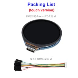 Waveshare ESP32-S3 1.28 inch Touchscreen Round Display Development Board 240X240 Pixel GC9A01 Driver for Arduino IDE MicroPython