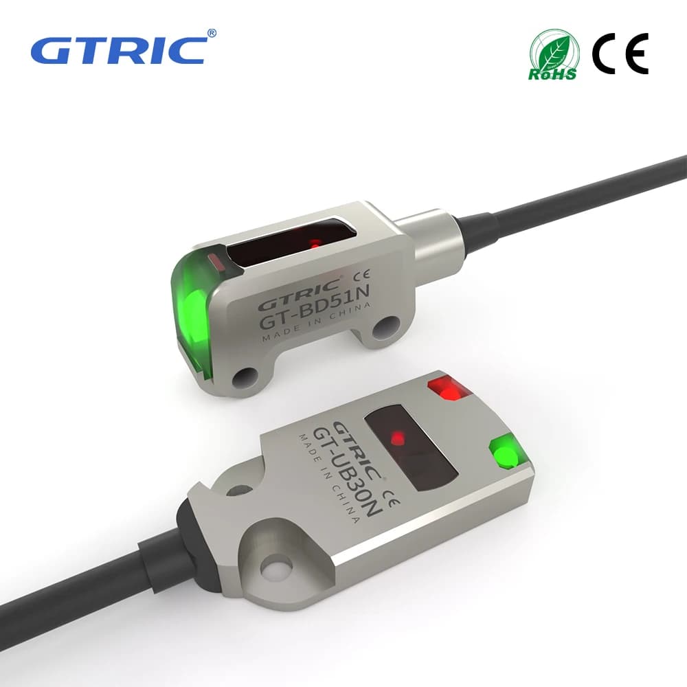 GTRIC Photoelectric Sensor Switch Mini Ultra-thin Diffuse Reflective IP67 Stainless Steel Corrosion Resistant 12-24V DC NPN PNP