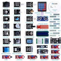 ELEGOO Upgraded 37-in-1 Sensor Modules Kit with Tutorial, Compatible with Arduino® IDE — for UNO R3, MEGA, Nano DIY Electronic K
