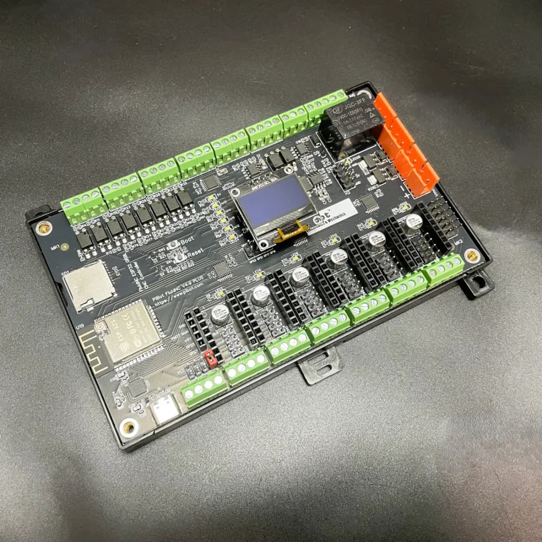 PiBot FluidNC ESP32 GRBL CNC Controller V4.96 Pro (Includes OLED, Antenna, XH2.54 Wire and Jumper Caps)