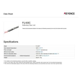 KEYENCE FU-83C High Temperature Heat Resistant M4 Fiber Optic Sensor, 100% Original Warehouse Stock