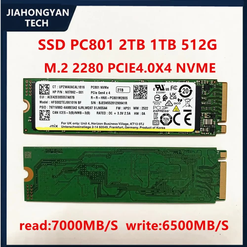 SSD For Hynix PC801 PC811 512GB 1TB 2TB NVMe solid-state drive M.2 2280 PCIe 4.0 X4 laptop desktop computer PS5 original