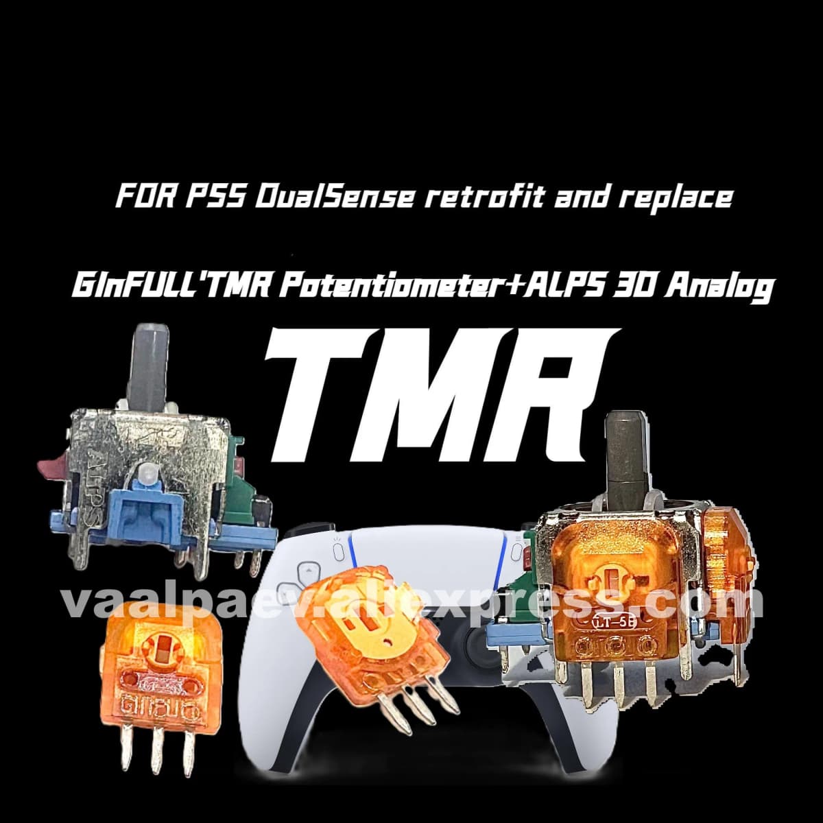 TMR ALPS For PS5 Dualsense joystick controller ALPS analog with TMR Sensor Potentiometers For retrofit replacement