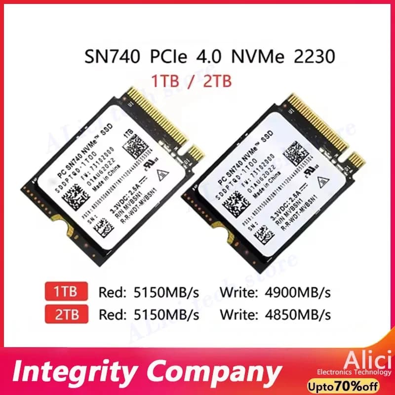 SN740 1TB 512G 256G SSD M.2 2230 Gen 4   PCIe 4.0 X 4 2TB  NVMe Solid State Drive for Steam Deck Microsoft Surface ProX