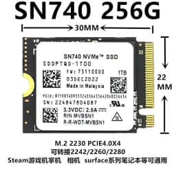 SN740 1TB 512G 256G SSD M.2 2230 Gen 4   PCIe 4.0 X 4 2TB  NVMe Solid State Drive for Steam Deck Microsoft Surface ProX