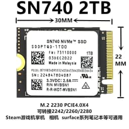 SN740 1TB 512G 256G SSD M.2 2230 Gen 4   PCIe 4.0 X 4 2TB  NVMe Solid State Drive for Steam Deck Microsoft Surface ProX