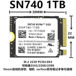SN740 1TB 512G 256G SSD M.2 2230 Gen 4   PCIe 4.0 X 4 2TB  NVMe Solid State Drive for Steam Deck Microsoft Surface ProX