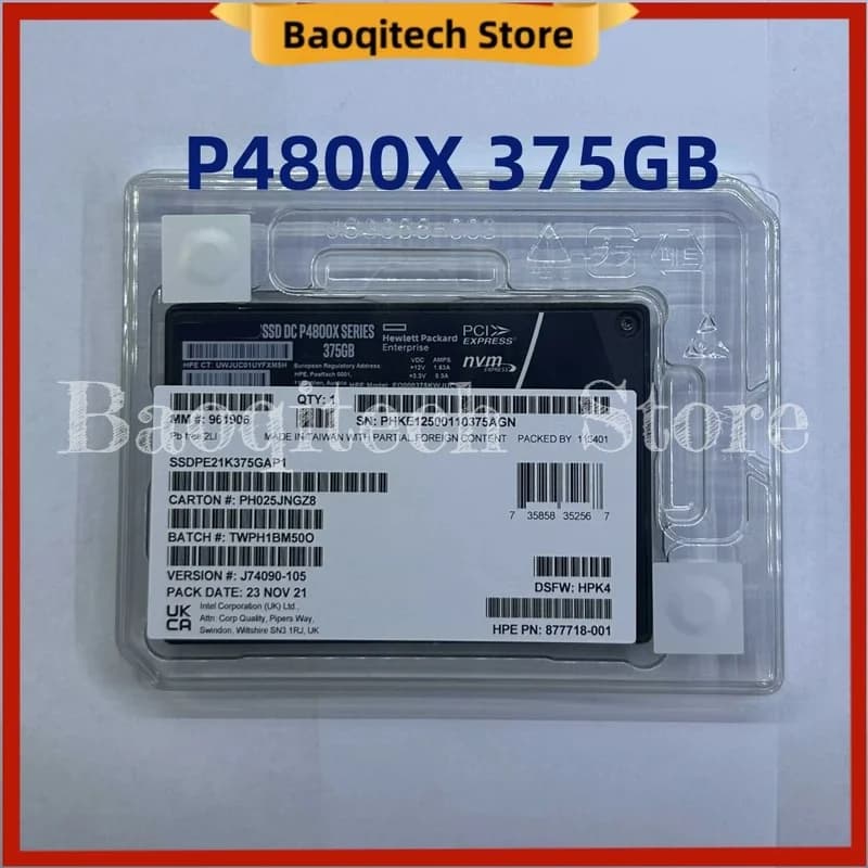Brand New Original Genuine P4800X 375G U.2 Ultra Long Life Enterprise Solid State Drive For Intel Aoteng System Disk