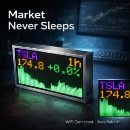 WiFi Crypto Price Display Real-Time Bitcoin Stock Ticker LED Pixel Screen Desktop Monitor