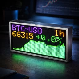 WiFi Crypto Price Display Real-Time Bitcoin Stock Ticker LED Pixel Screen Desktop Monitor