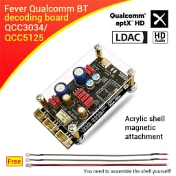 ZK-QCC Qualcomm QCC5125 QCC3034 Bluetooth 5.1 Lossless Decoding Board APTX LDAC Audiophile Grade DC8-32V PCM5102A DAC Chip