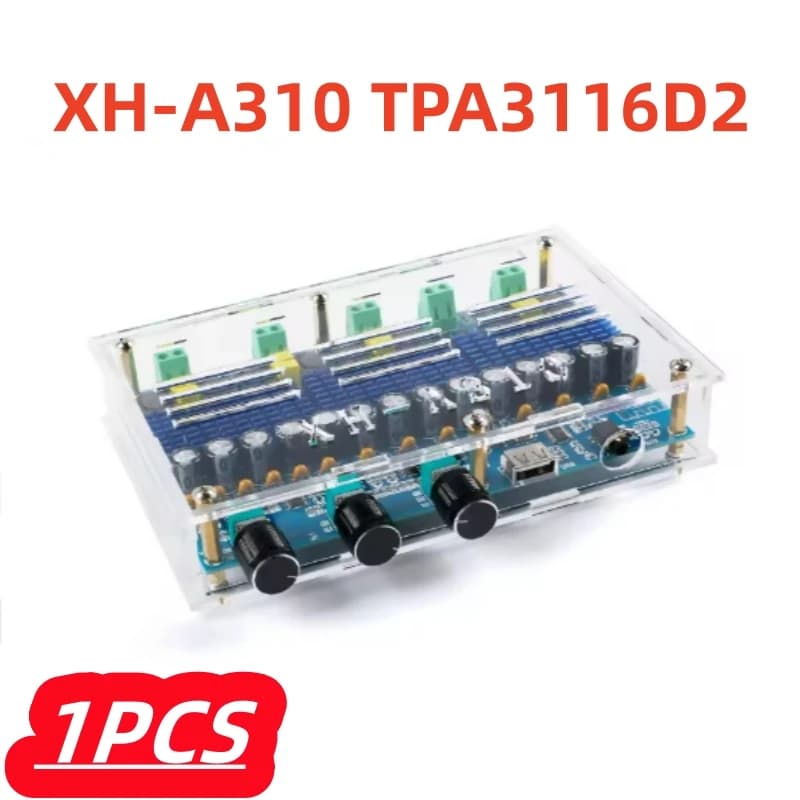 1Pcs/lot New XH-A310 TPA3116D2 50Wx2+100Wx2 Digital Power Amplifier Board 4 Channels Stereo Dual Bass Subwoofer AMP home Theater