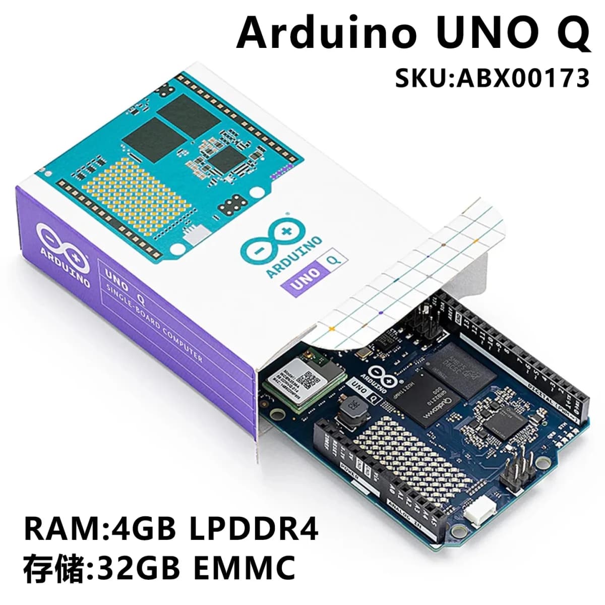 Arduino UNO Q 4GB/32GB ABX00173 Qualcomm QRB2210 Single Board Computer SBC
