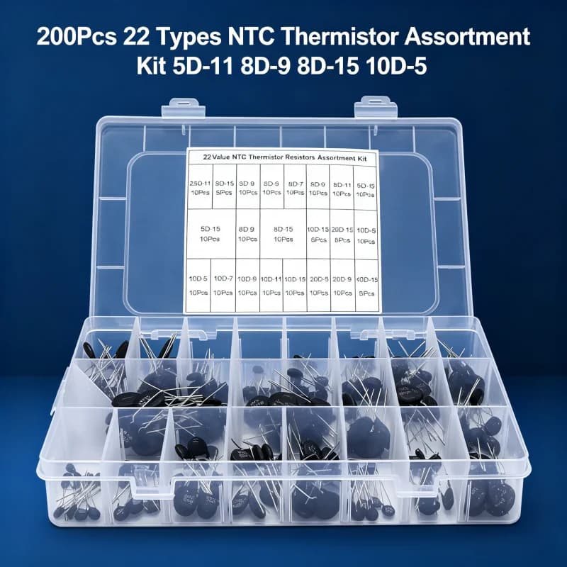 200PCS 22values NTC thermistor negative temperature kit 2.5D-11 3D-9 3D-15 5D-5 5D-9 5D-11 5D-13 5D-15 8D-9 8D-15 10-5 10D-7