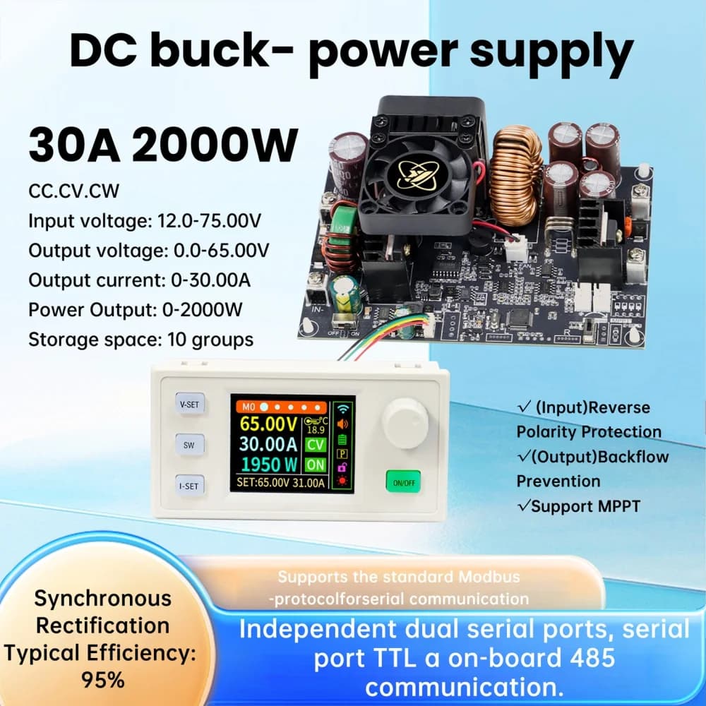 XY6530S/XY6550S 2000W 3250W Digital DC Adjustable Step-Down Power Supply LED Digital Constant Voltage Constant Current Module