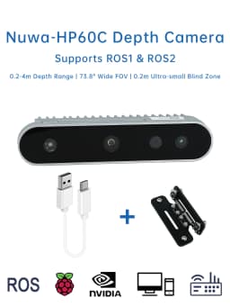 Nuwa-HP60C RGB 3D Depth Camera Structured Light Imaging USB 2.0 FOV 73.8° 0.2-4M for Raspberry Pi ROS Robot Obstacle Avoidance